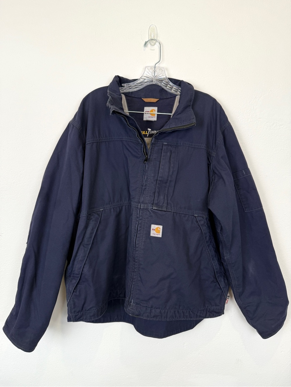 Carhartt Size L Full Swing Navy Blue FR Flame Resistant CAT 2 Workwear Jacket
